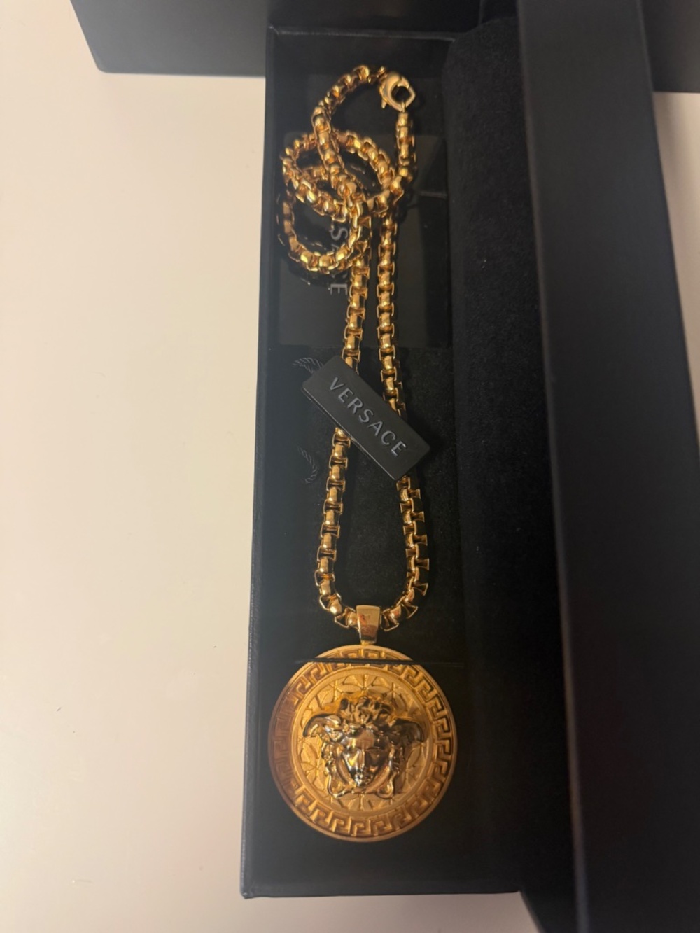 Versace goldtone medusa pendant and chain - Picture 3 of 8